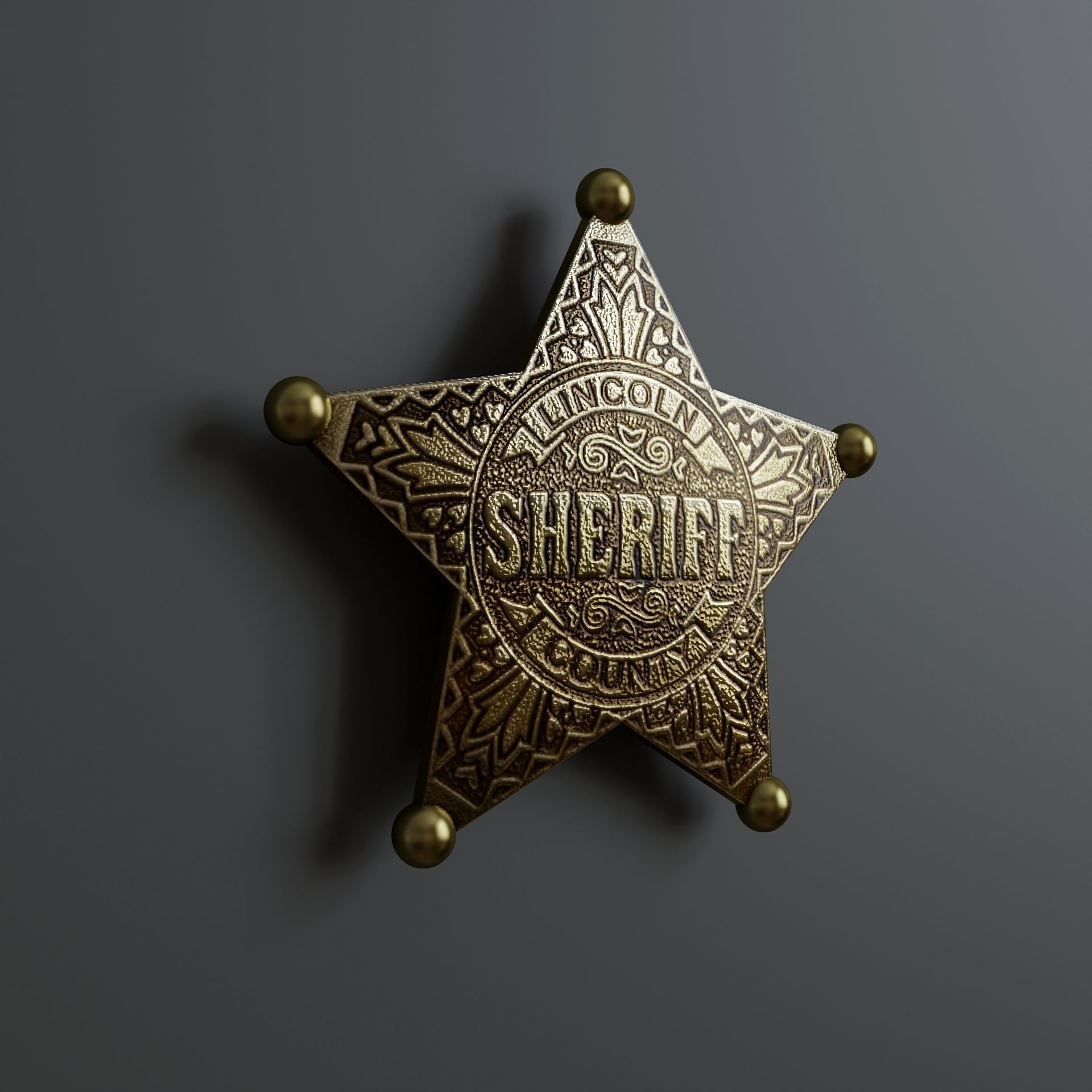 Sheriff Badge 2 Low-poly 3D model_1