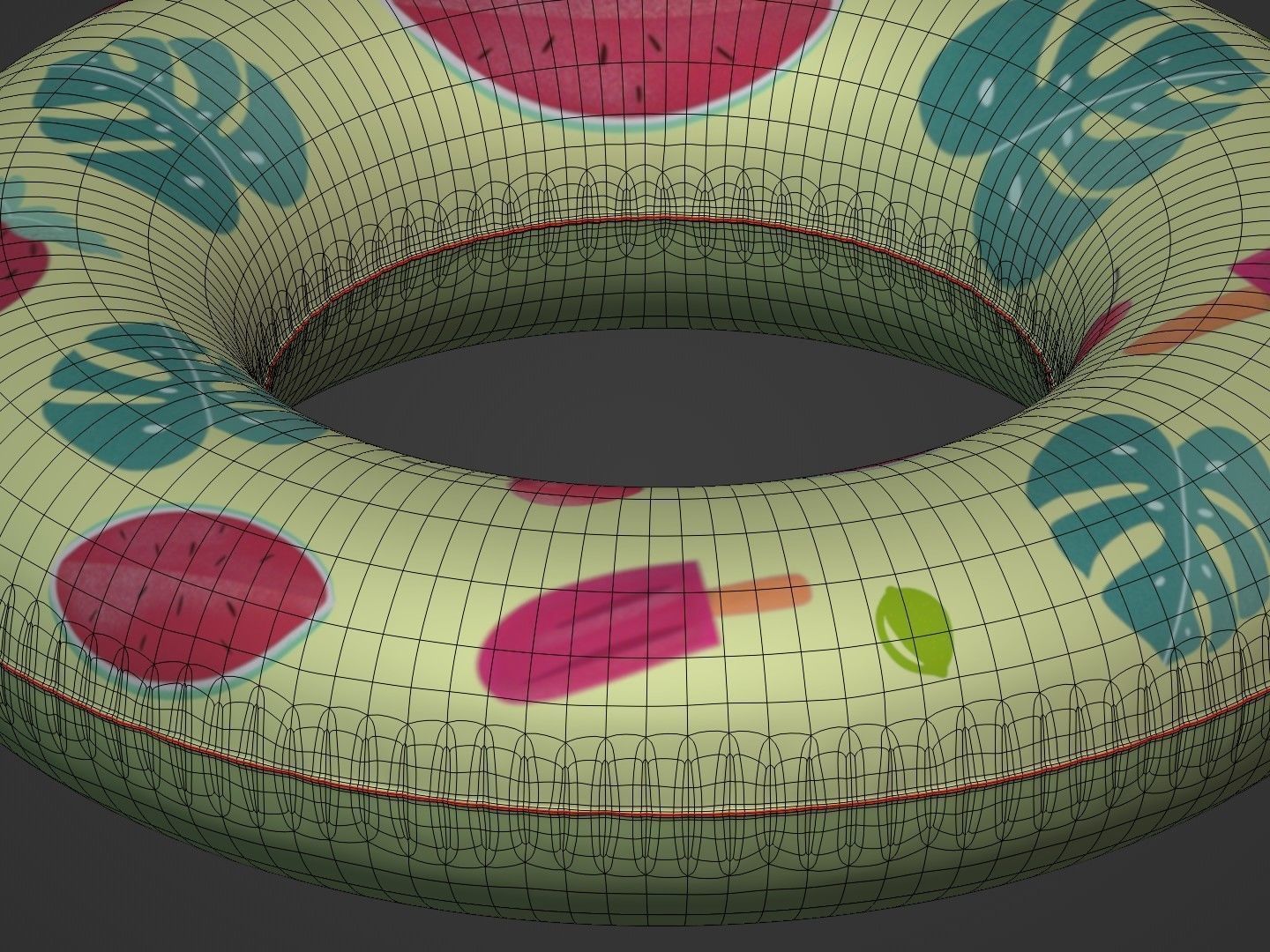 Inflatable Swim Rings -- 5 Textures Low-poly 3D model_3