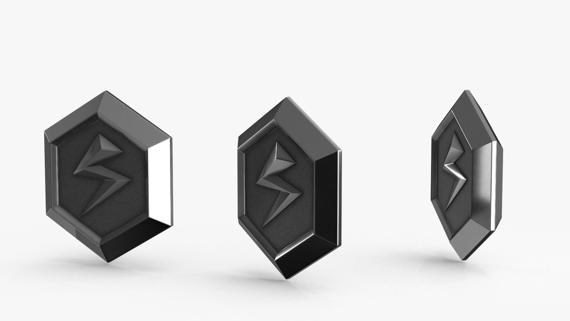 Game Coin Icon Symbol v11 Low-poly 3D model_6