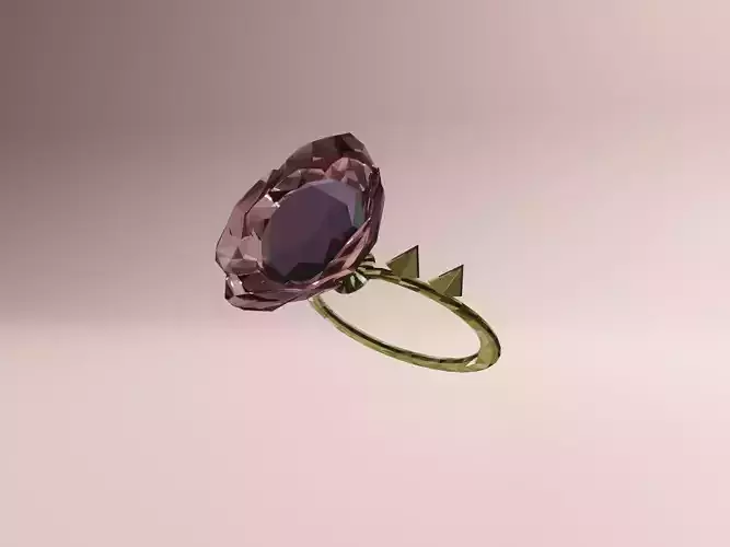 Blooming Crystal Rose Ring Low-poly 3D model