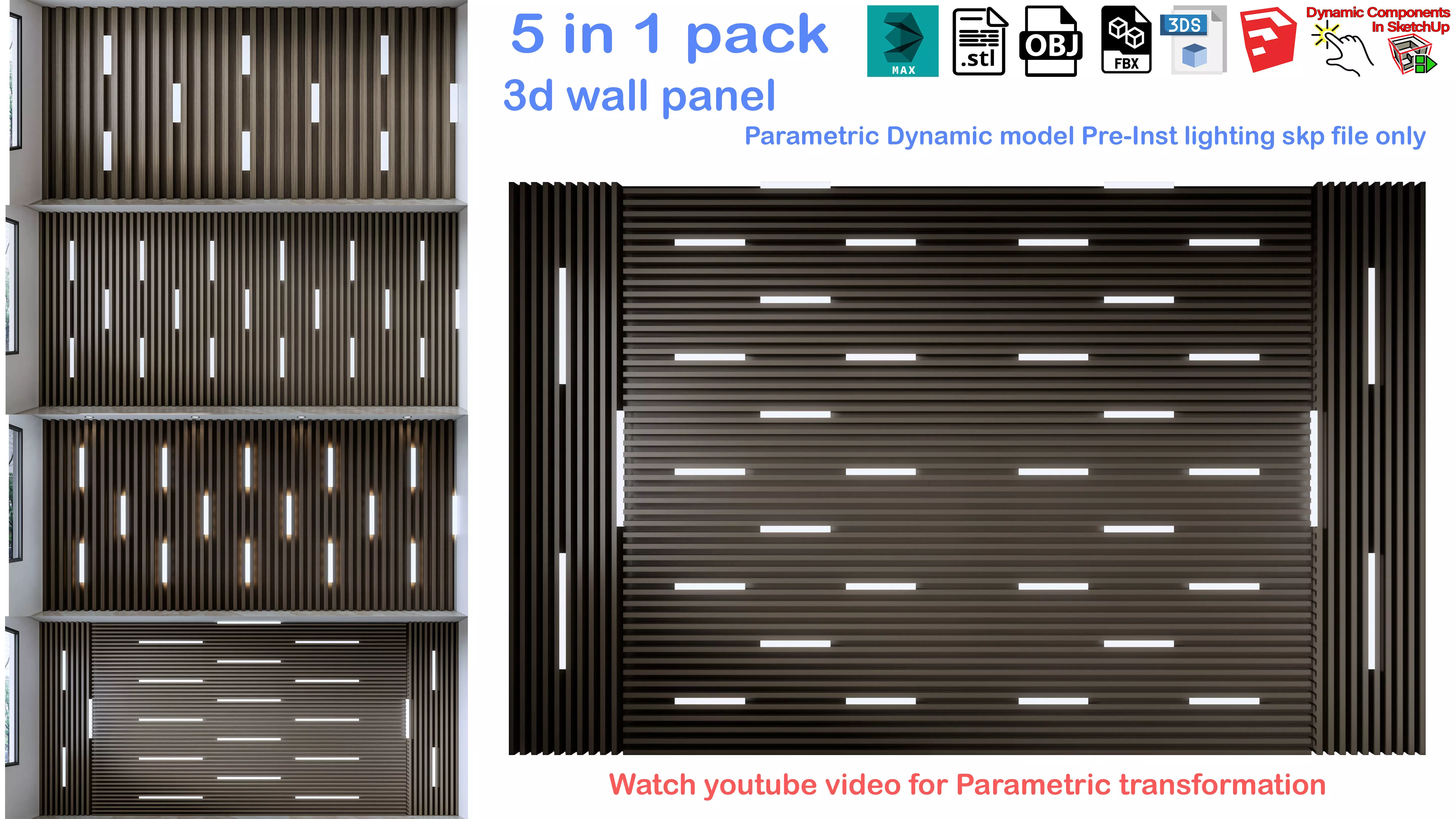 Decorative Wall Panel 3D wall panel 3d panel Free low-poly 3D model_0