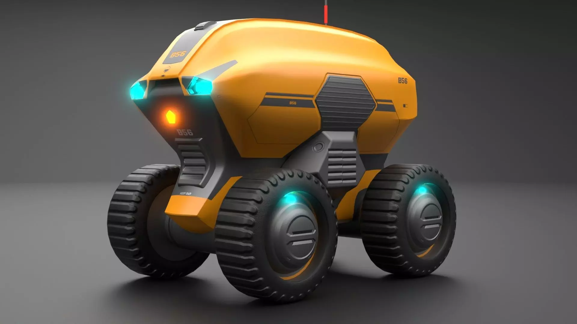 Sci-fi droid Low-poly 3D model