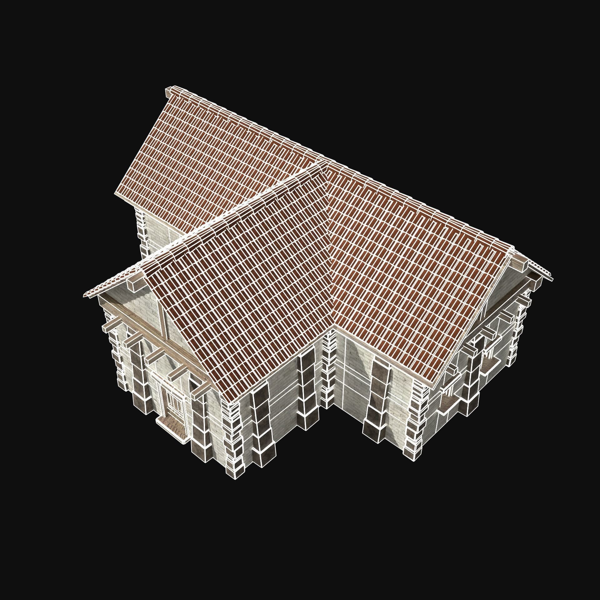 ANCIENT GREEK ROMAN STONE ROME HOUSE HUT BUILDING COLLECTION Low-poly 3D model_41