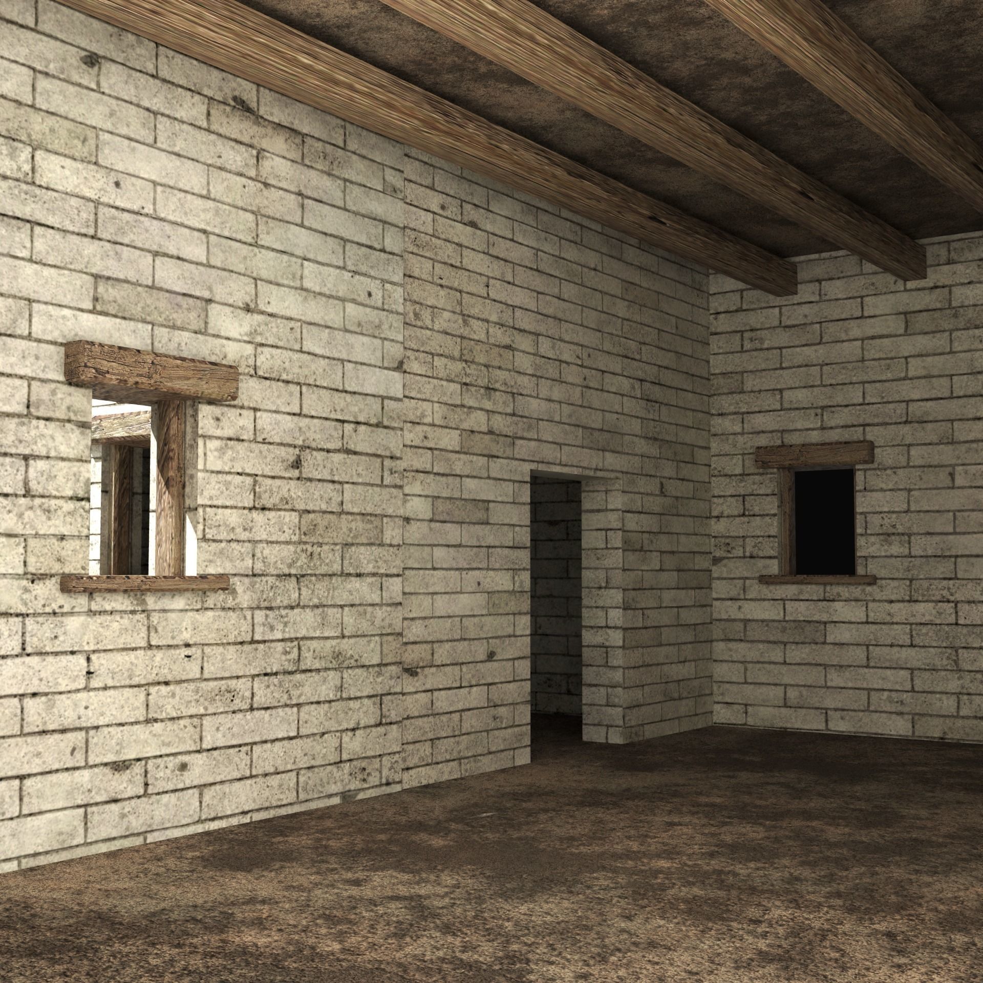 ANCIENT GREEK ROMAN STONE ROME HOUSE HUT BUILDING COLLECTION Low-poly 3D model_10