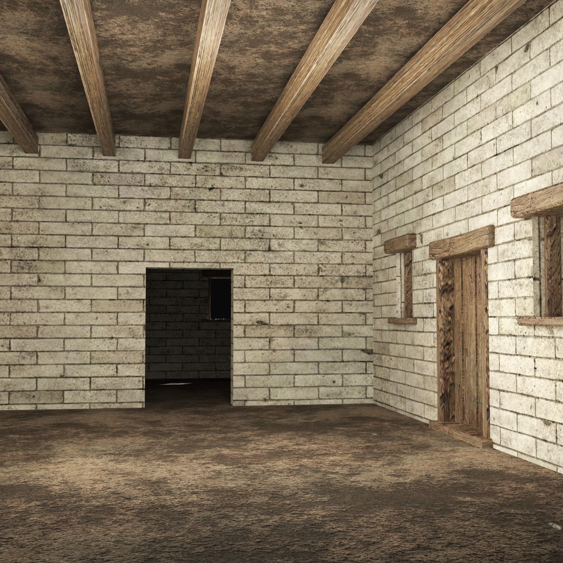 ANCIENT GREEK ROMAN STONE ROME HOUSE HUT BUILDING COLLECTION Low-poly 3D model_20