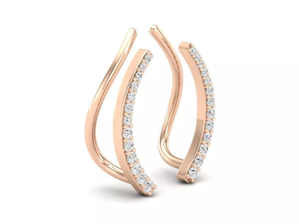 AV 461 Diamond Ladies Crawler Climber Earrings 3D print model