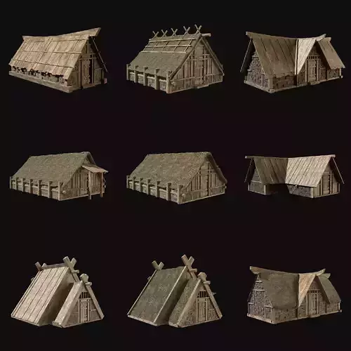 VIKING NORDIC NORSEMAN MEDIEVAL FANTASY HOUSE COTTAGE COLLECTION