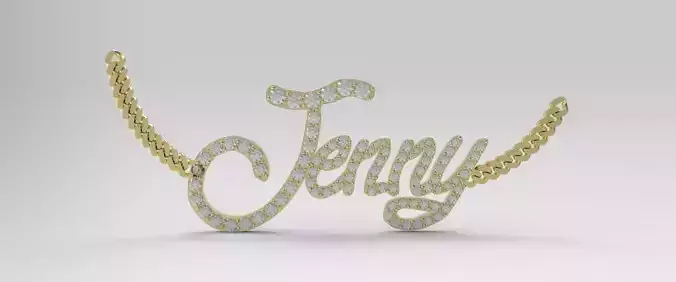 Jenny Name Pendant Diamonds 