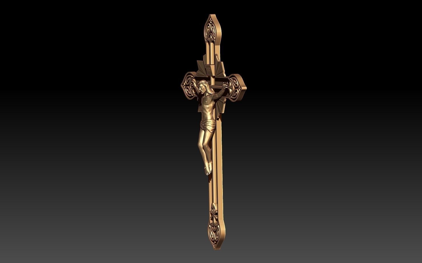 JESUS CROSS PENDANT 3D print model_1