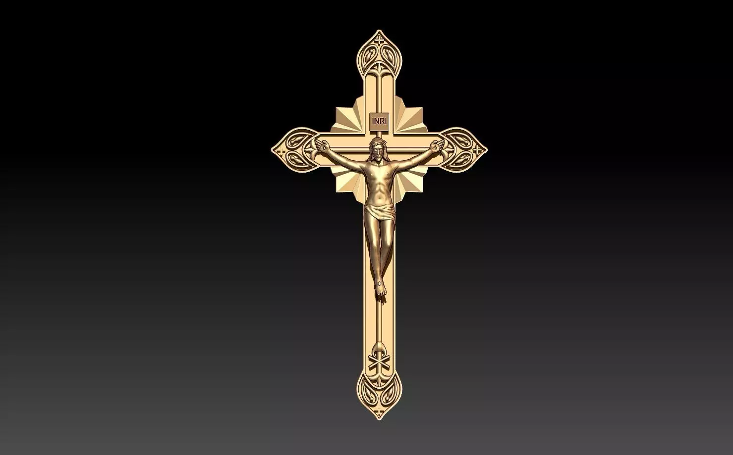 JESUS CROSS PENDANT 3D print model_0