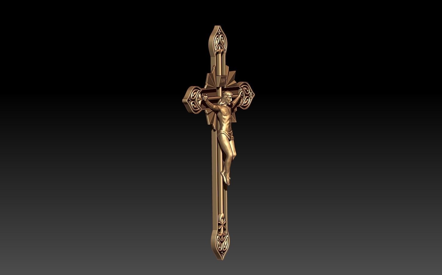 JESUS CROSS PENDANT 3D print model_3