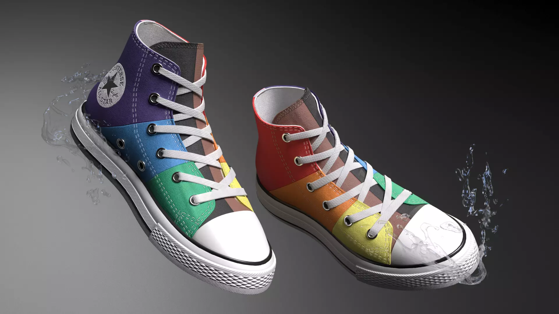 Model PBR Shoes Converse Multicolor  Low-poly 3D model_0