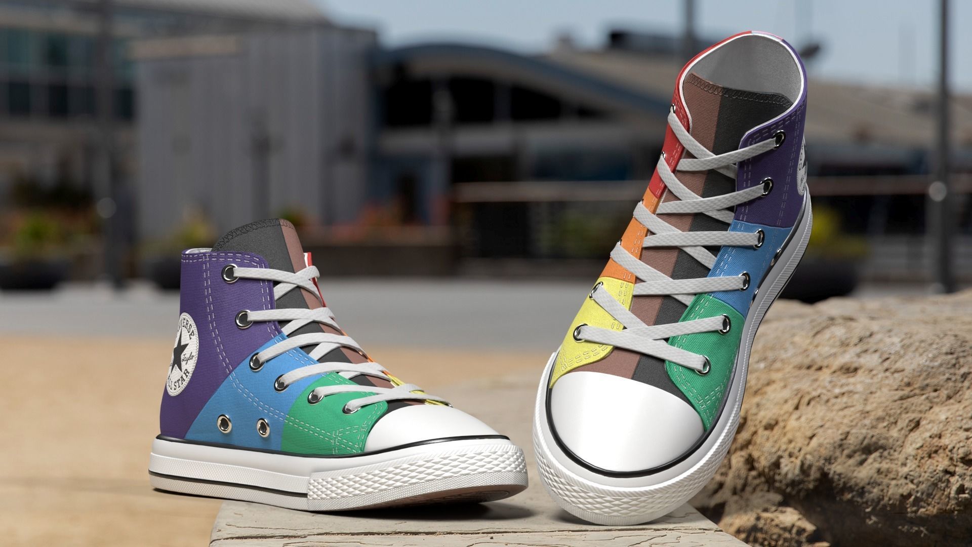 Model PBR Shoes Converse Multicolor  Low-poly 3D model_1
