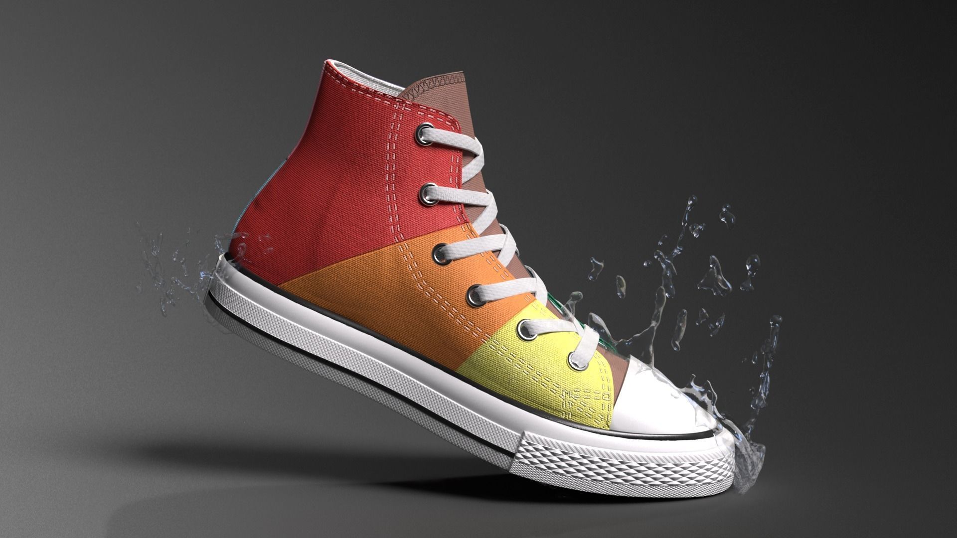 Model PBR Shoes Converse Multicolor  Low-poly 3D model_3
