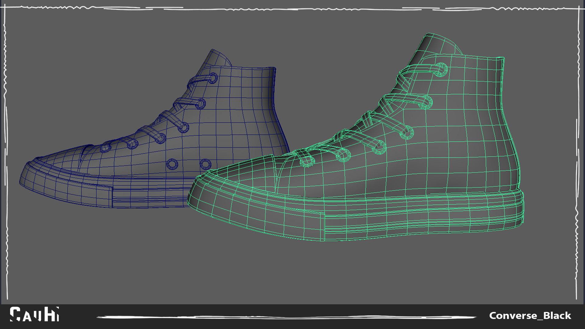 Model PBR Shoes Converse Multicolor  Low-poly 3D model_5
