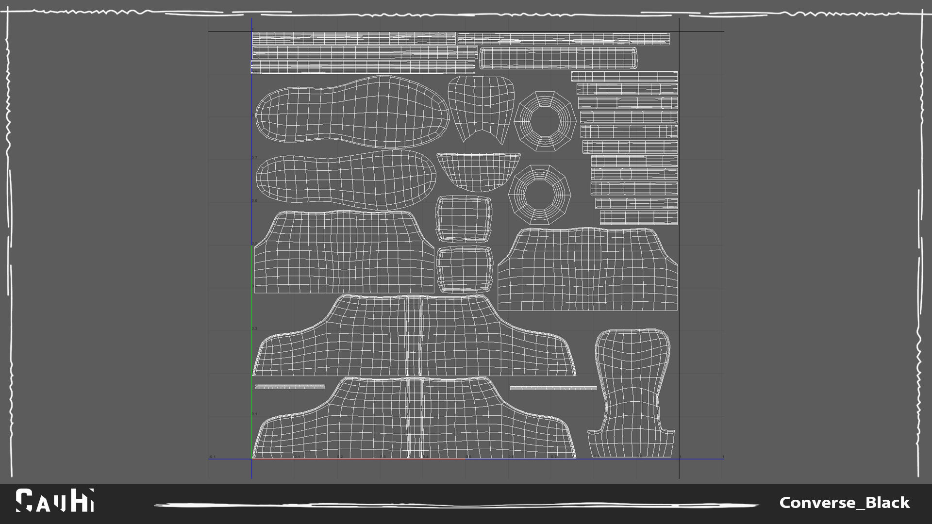 Model PBR Shoes Converse Multicolor  Low-poly 3D model_6