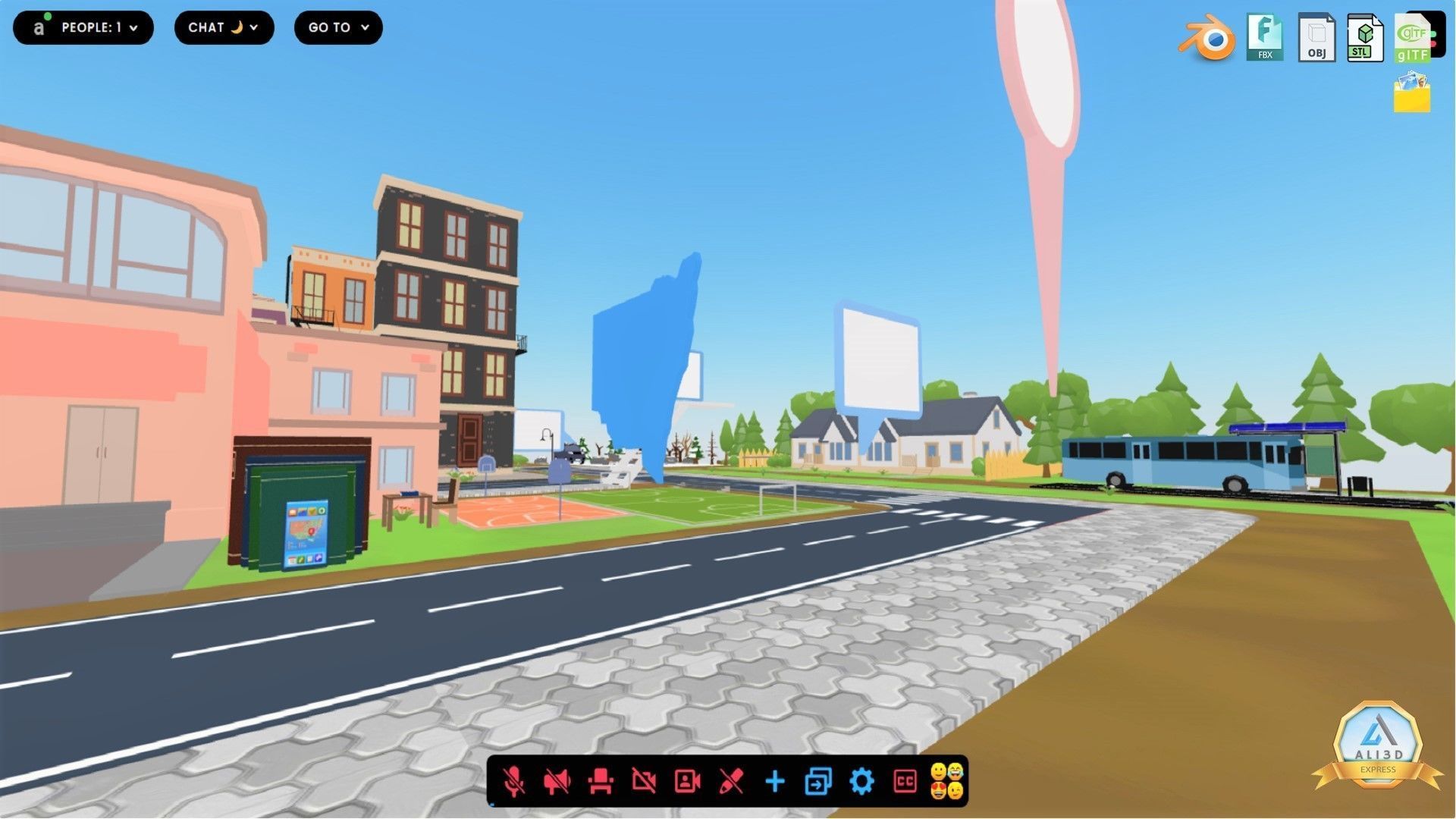 3D Metaverse FrameVR Environment Baked Low-poly 3D model_2