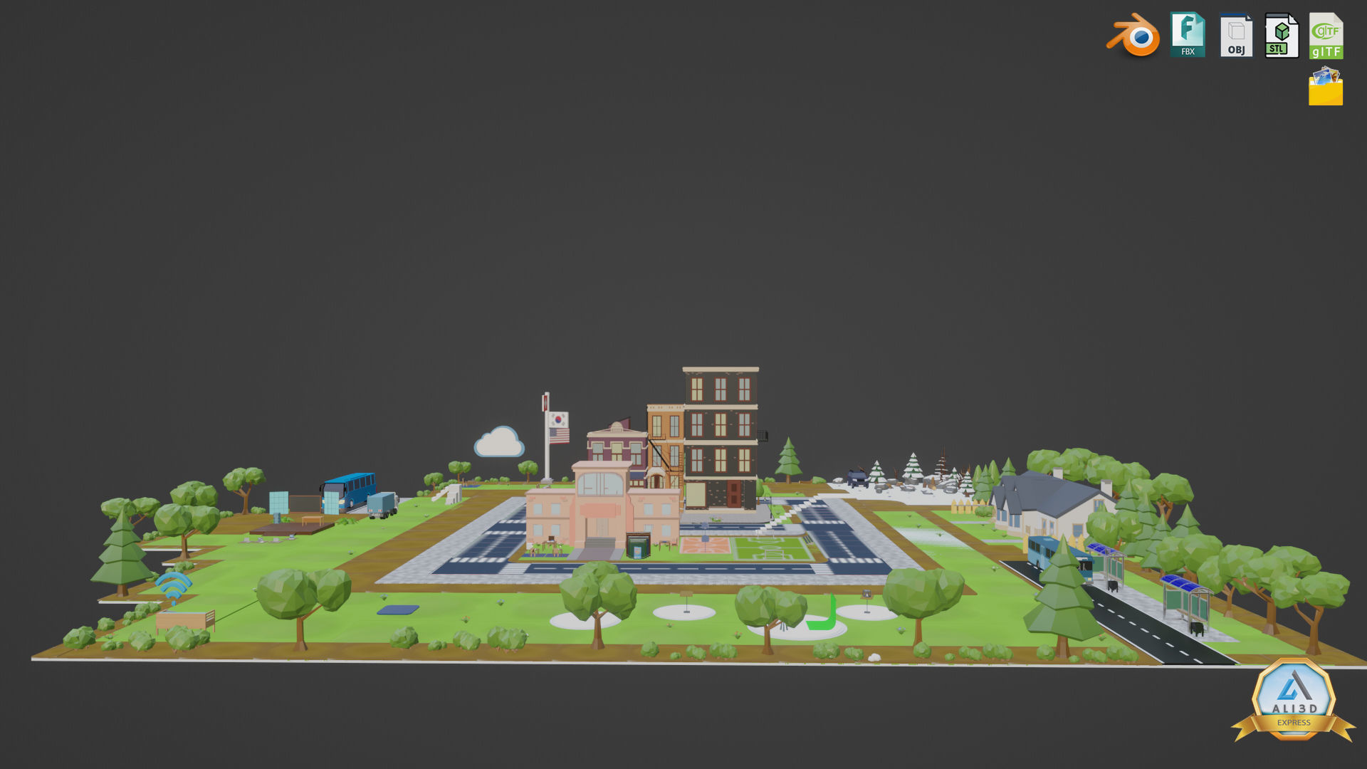 3D Metaverse FrameVR Environment Baked Low-poly 3D model_13