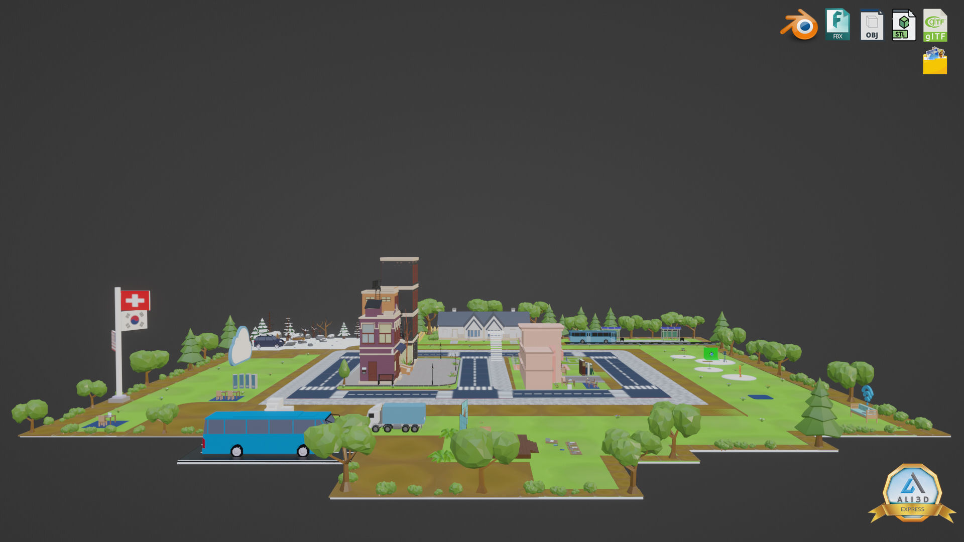 3D Metaverse FrameVR Environment Baked Low-poly 3D model_3