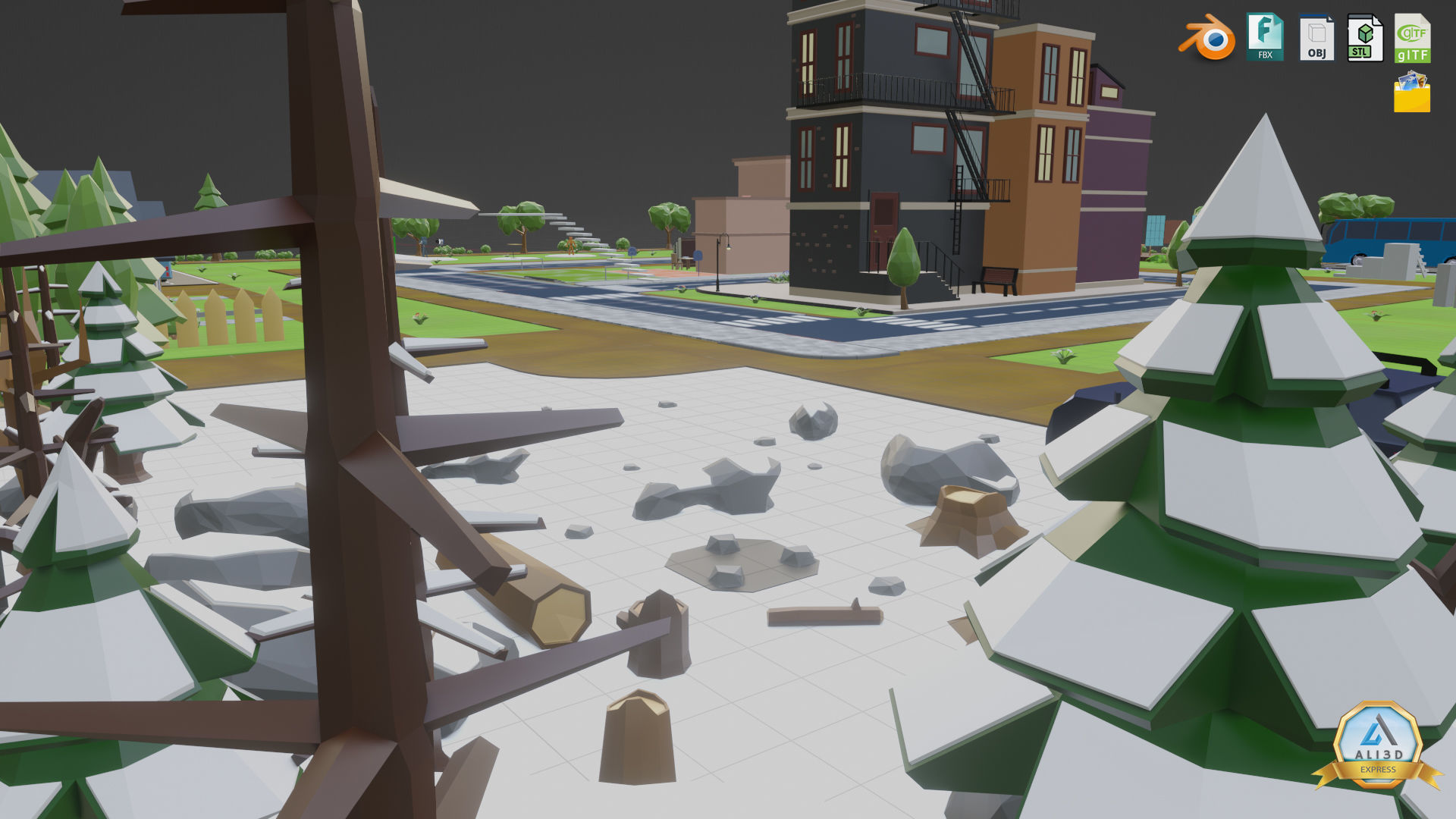 3D Metaverse FrameVR Environment Baked Low-poly 3D model_8