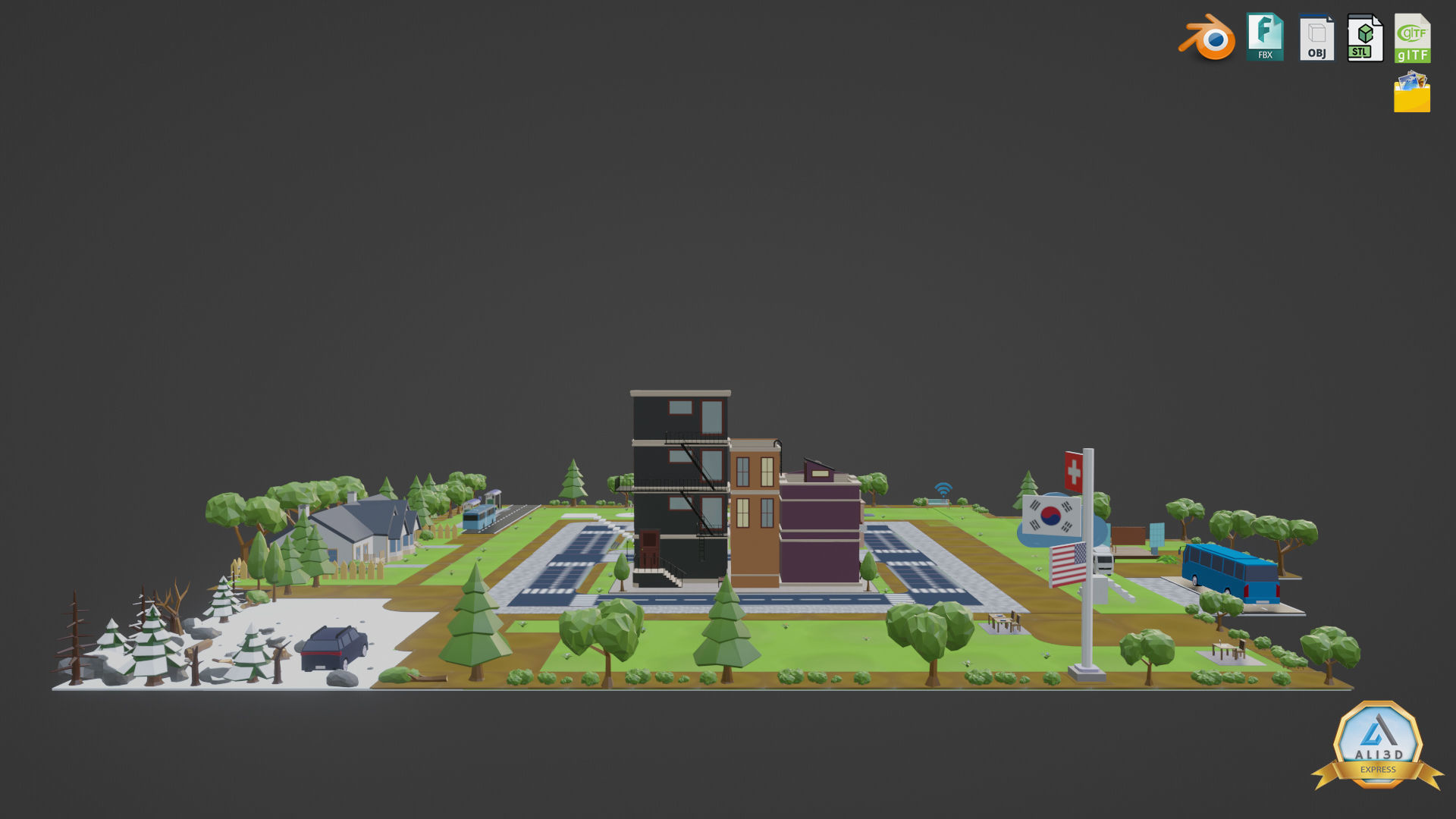 3D Metaverse FrameVR Environment Baked Low-poly 3D model_7