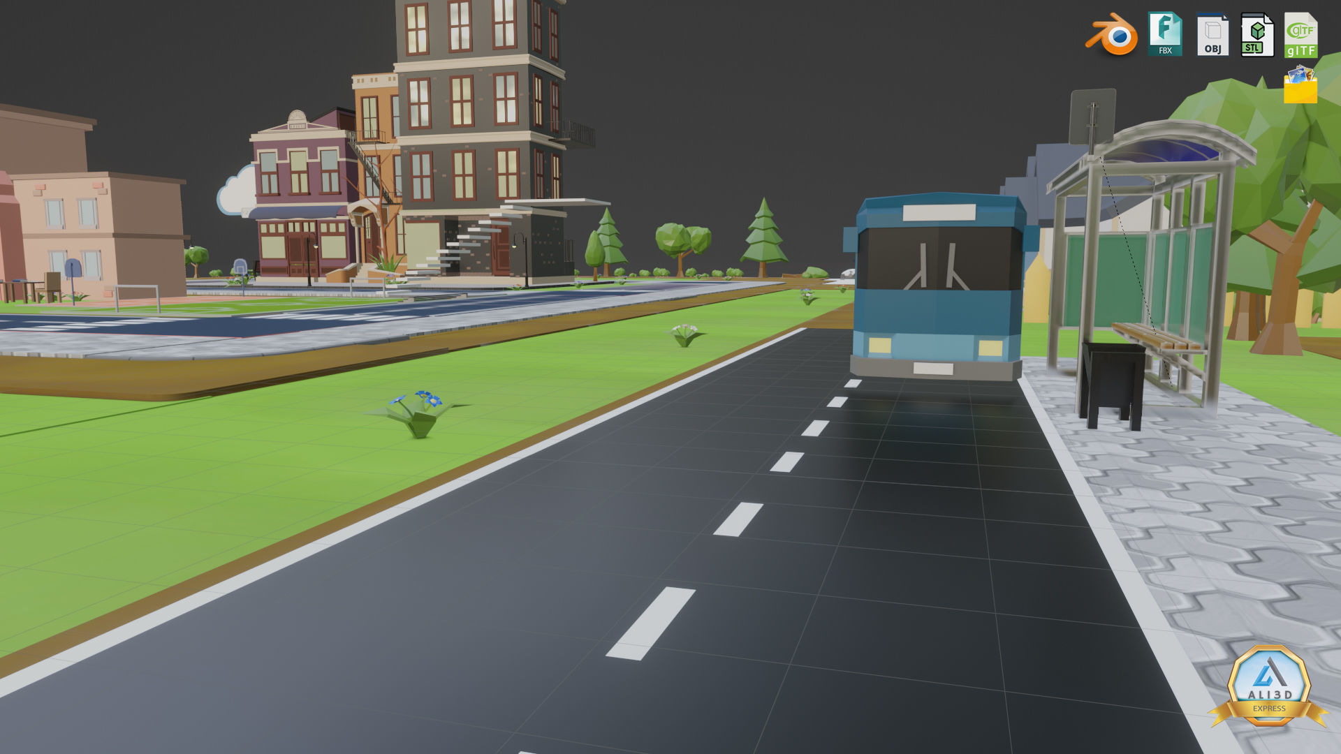 3D Metaverse FrameVR Environment Baked Low-poly 3D model_10