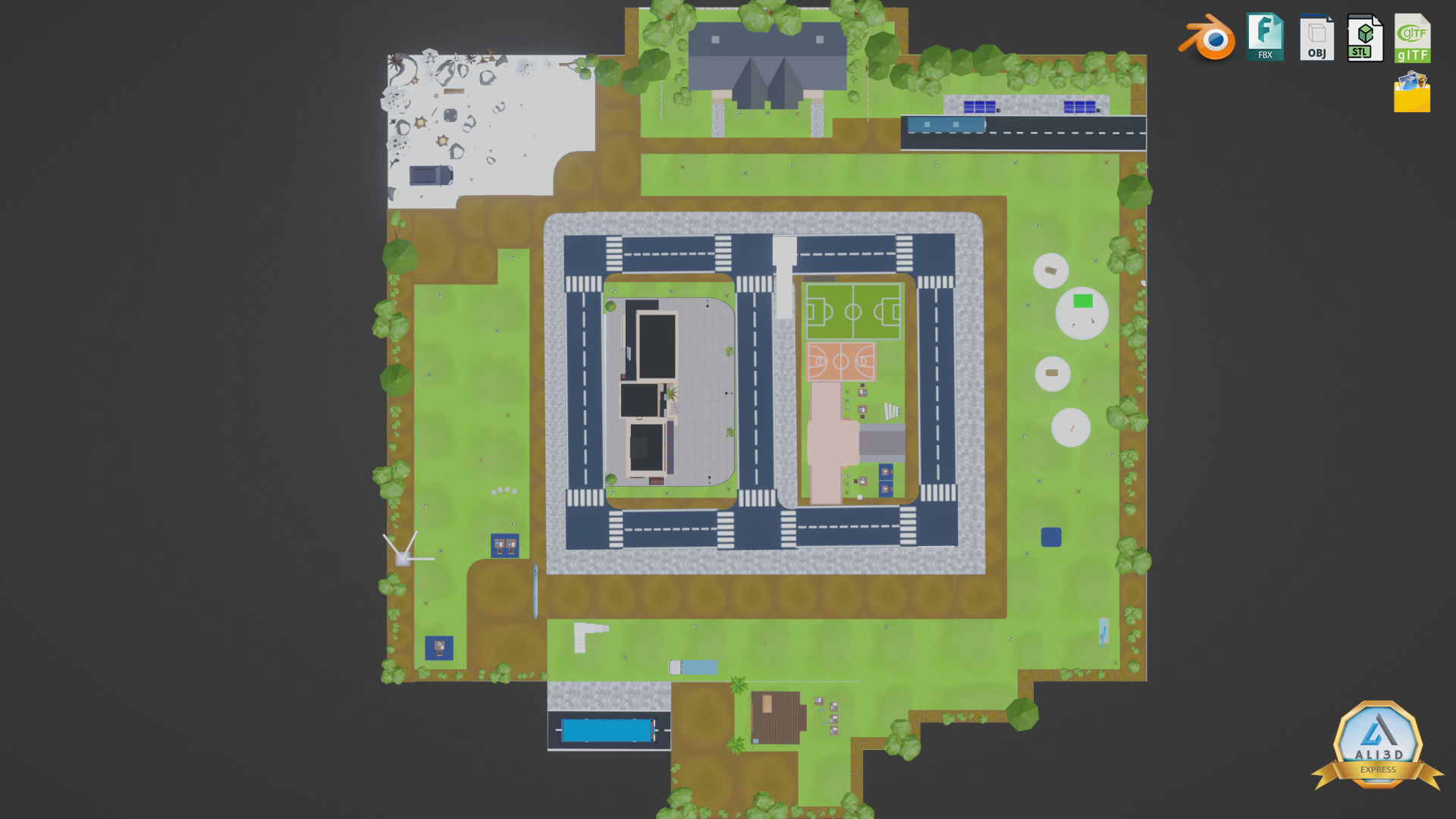 3D Metaverse FrameVR Environment Baked Low-poly 3D model_6