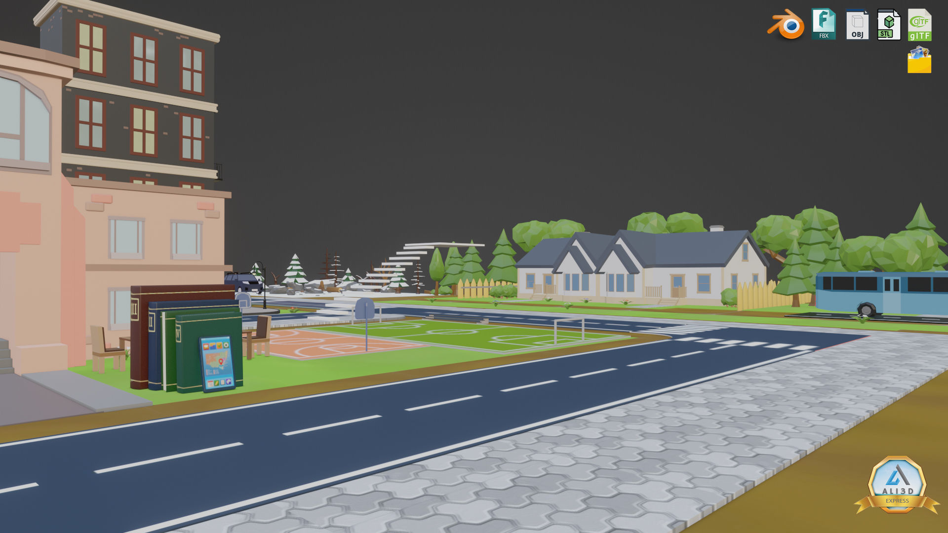 3D Metaverse FrameVR Environment Baked Low-poly 3D model_11