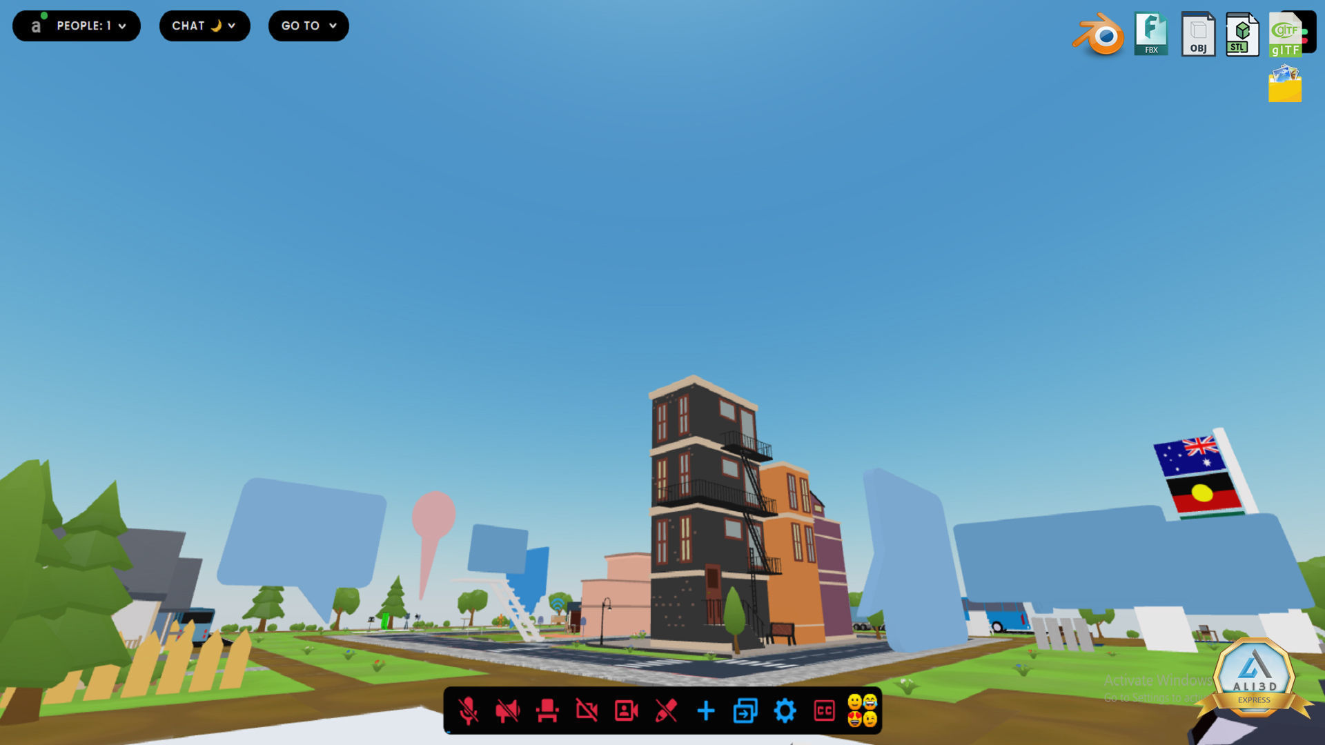 3D Metaverse FrameVR Environment Baked Low-poly 3D model_5