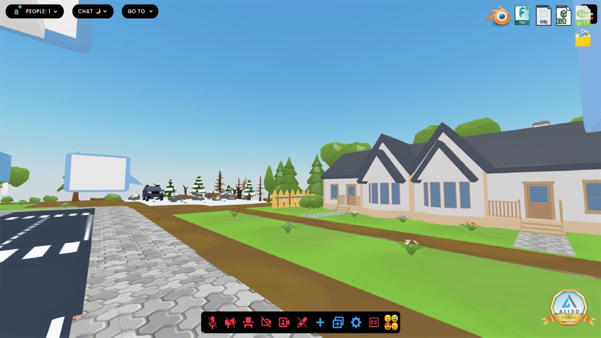 3D Metaverse FrameVR Environment Baked Low-poly 3D model_4