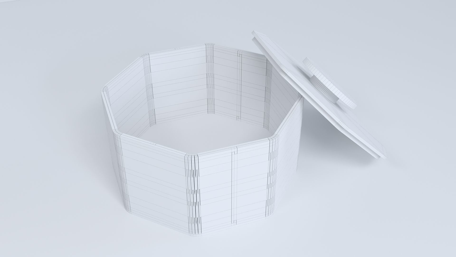Eight sided giftbox Low-poly 3D model_7
