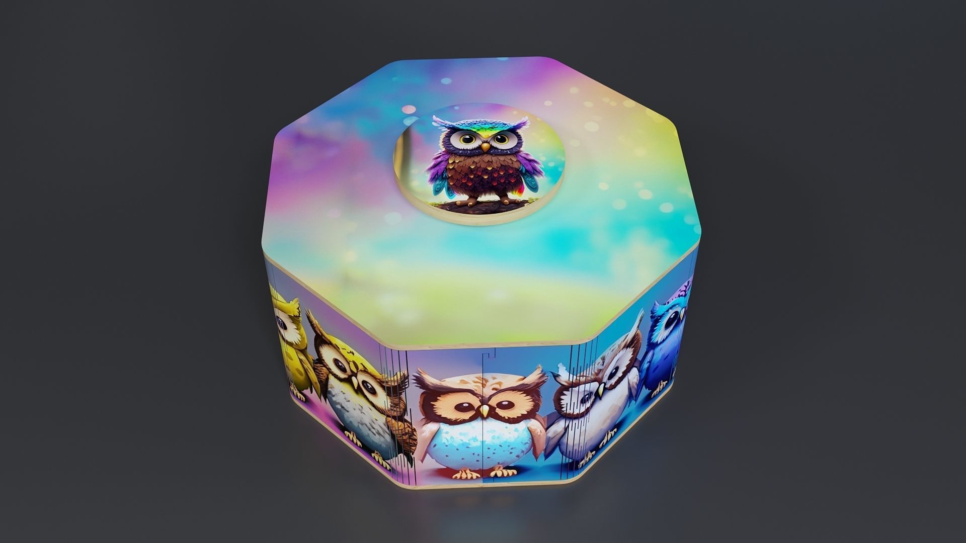 Eight sided giftbox Low-poly 3D model_4