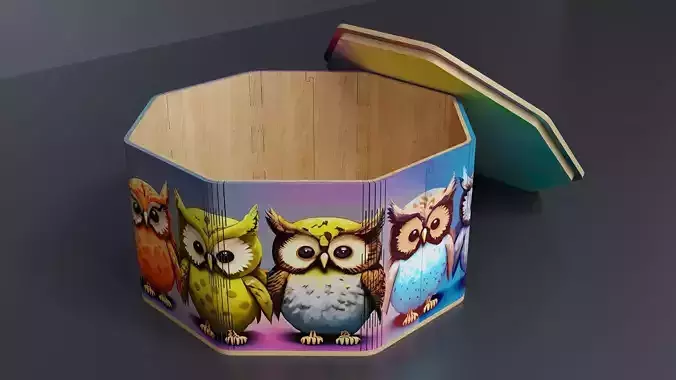 Eight sided giftbox Low-poly 3D model
