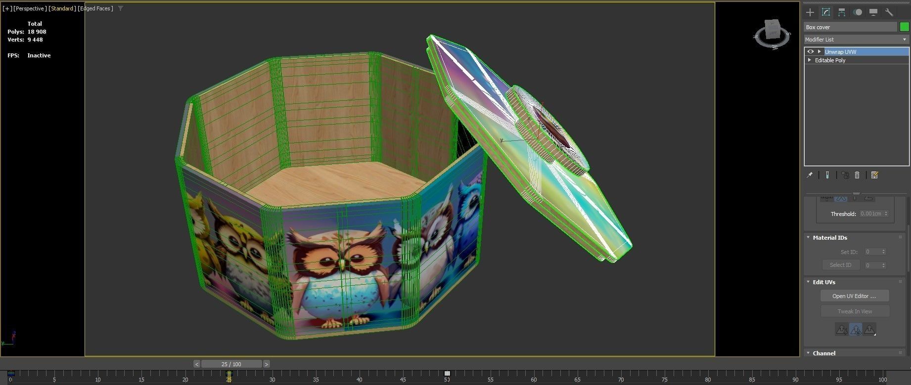 Eight sided giftbox Low-poly 3D model_10