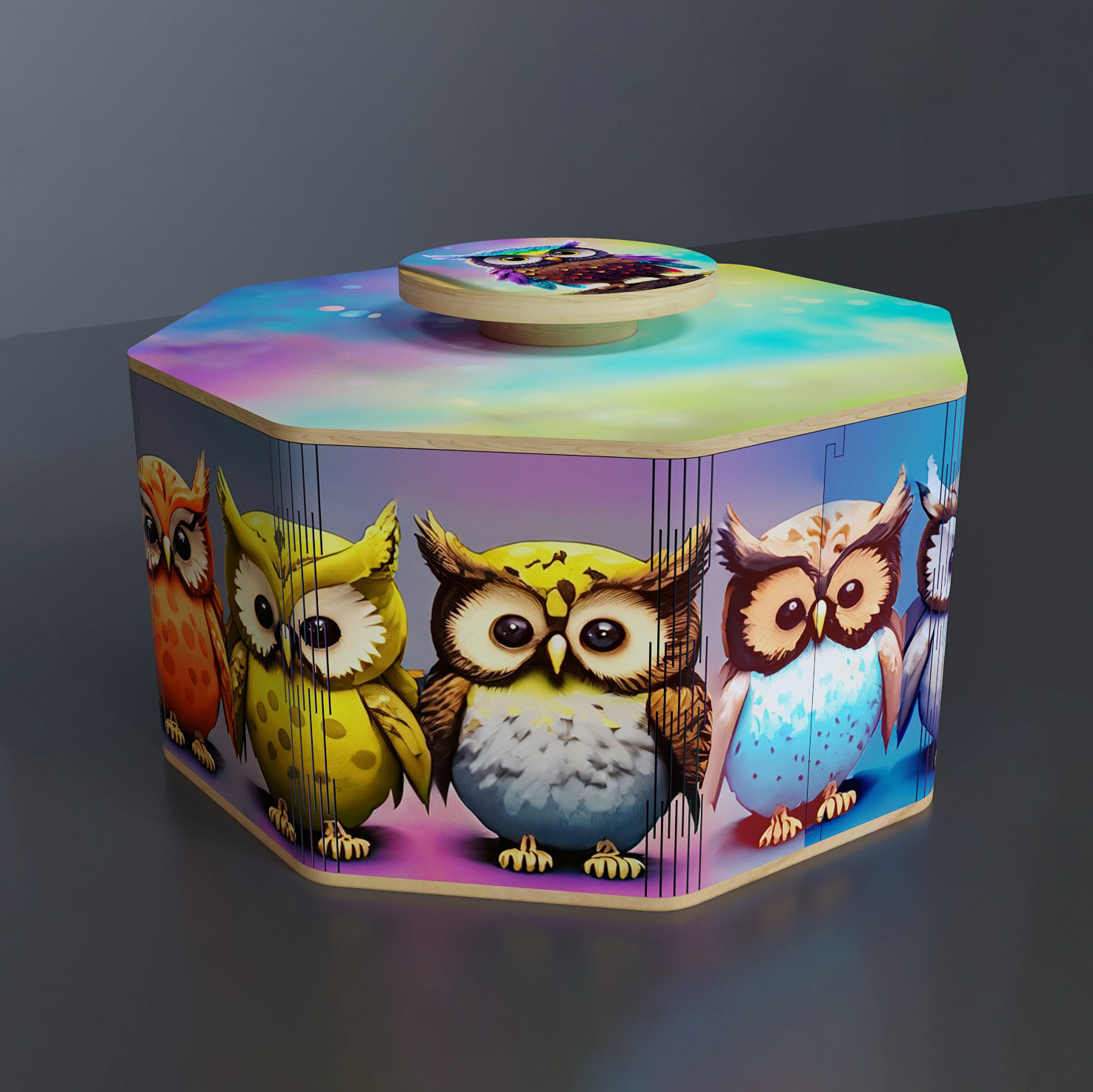 Eight sided giftbox Low-poly 3D model_14