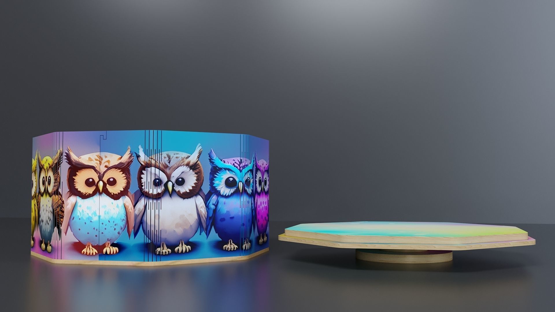 Eight sided giftbox Low-poly 3D model_3