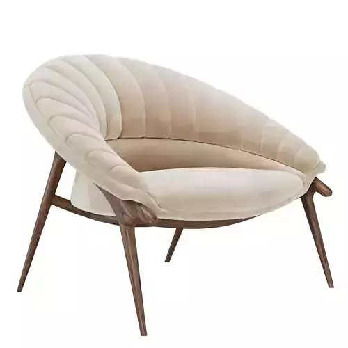 Phu Cau Walnut Modern Armchair by Alma de Luce