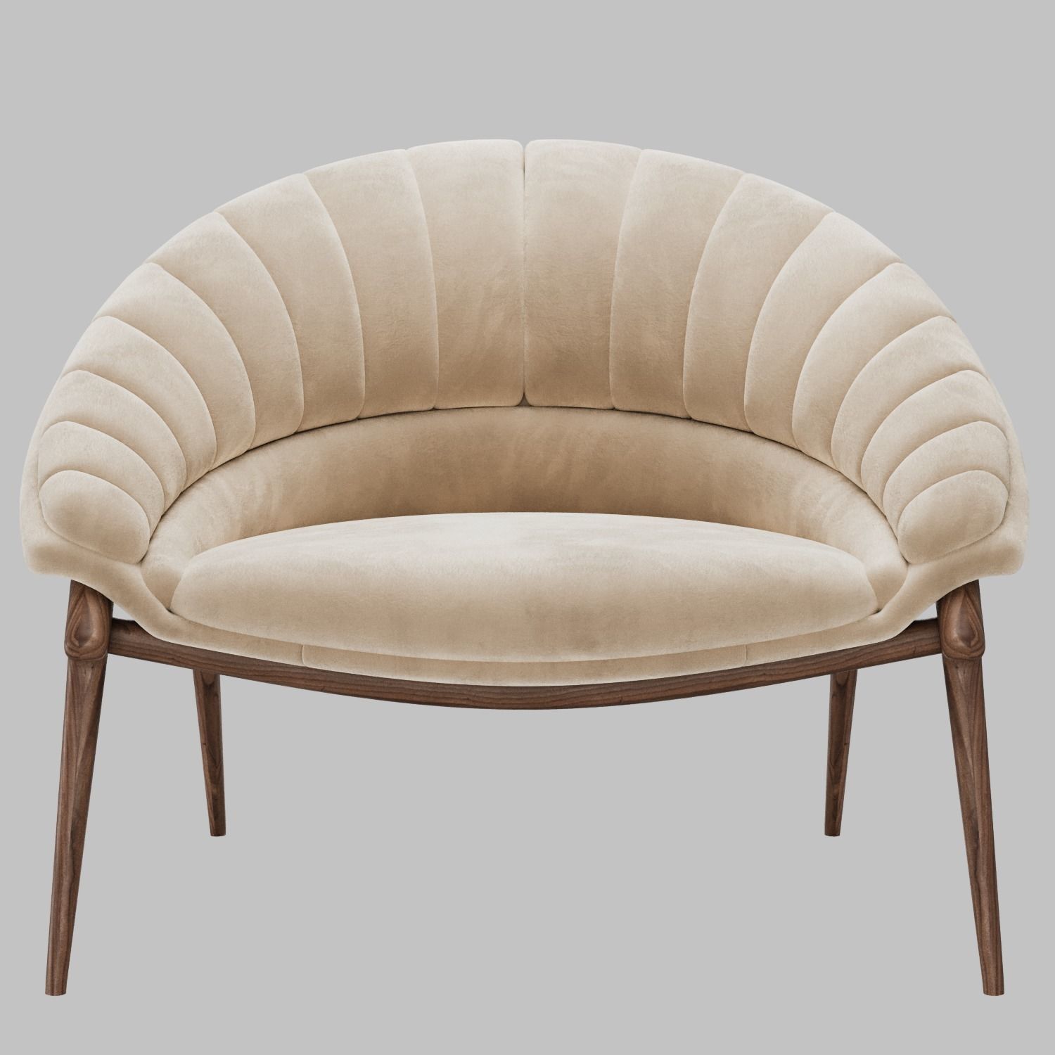 Phu Cau Walnut Modern Armchair by Alma de Luce 3D model_3