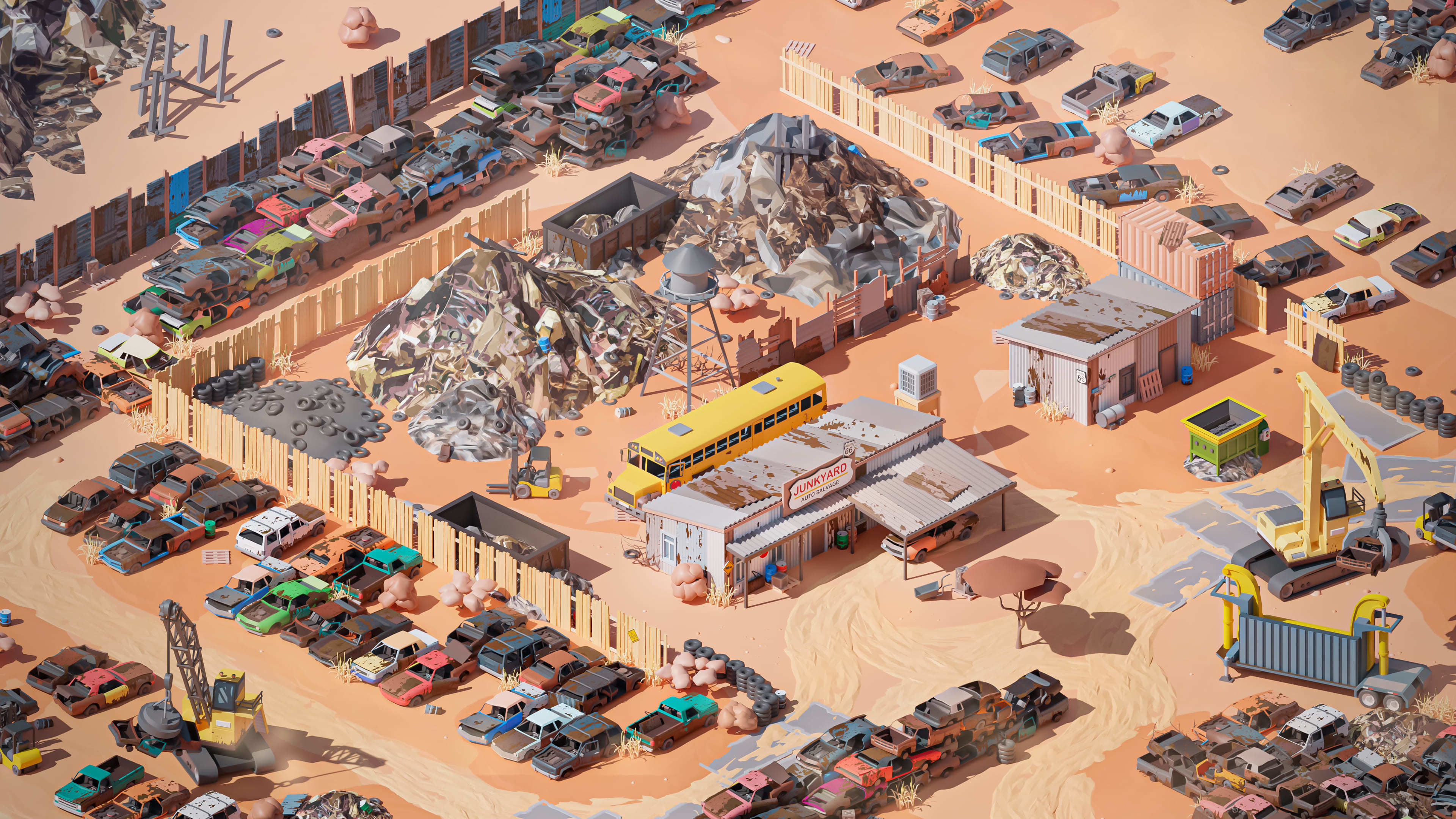 Junkyard Low-poly 3D model_30