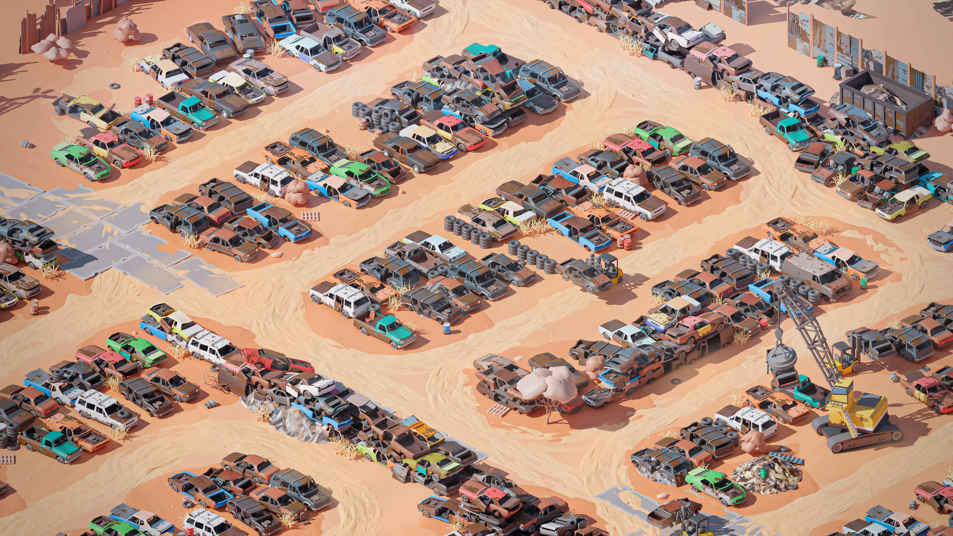 Junkyard Low-poly 3D model_32