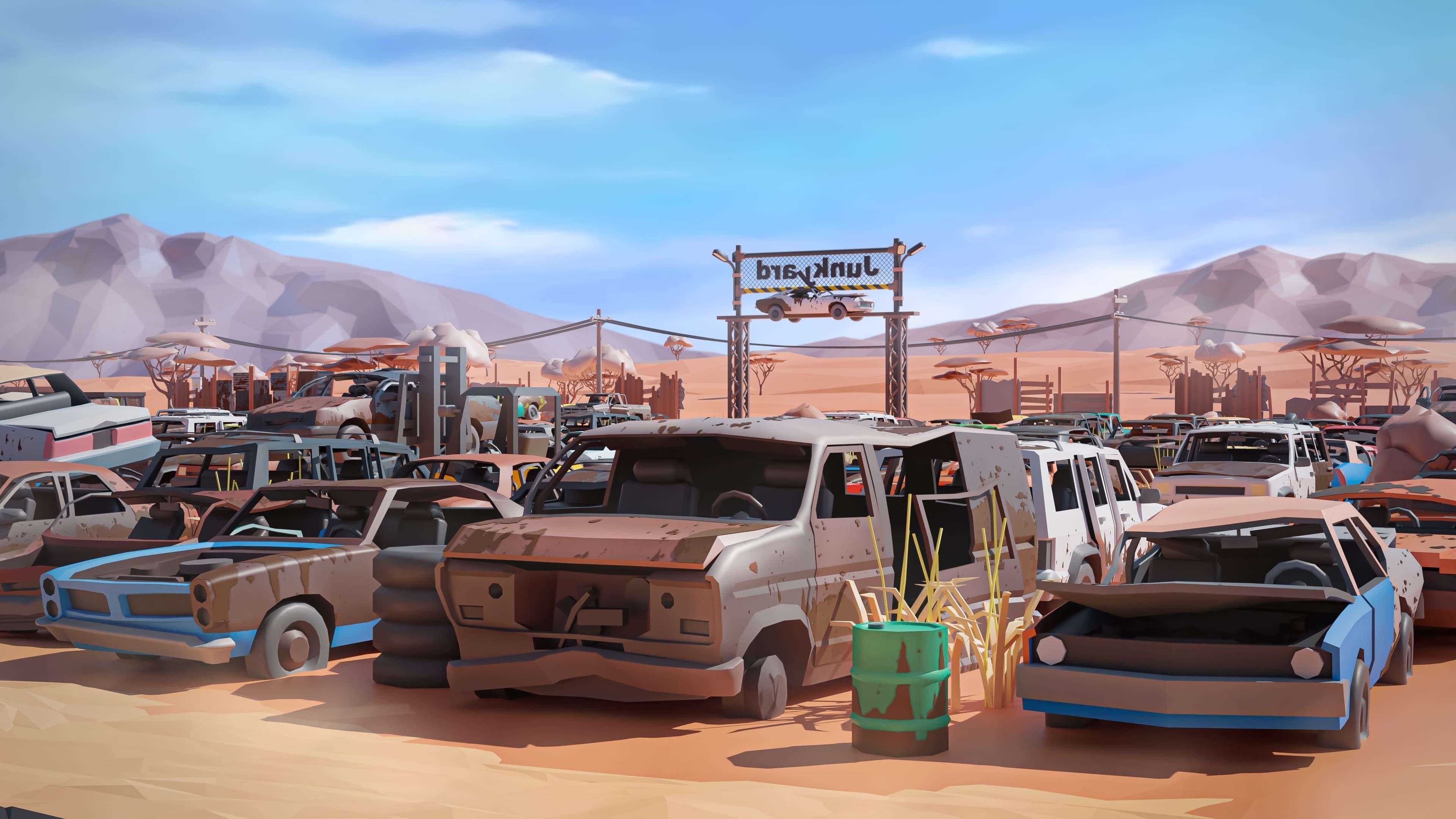 Junkyard Low-poly 3D model_9