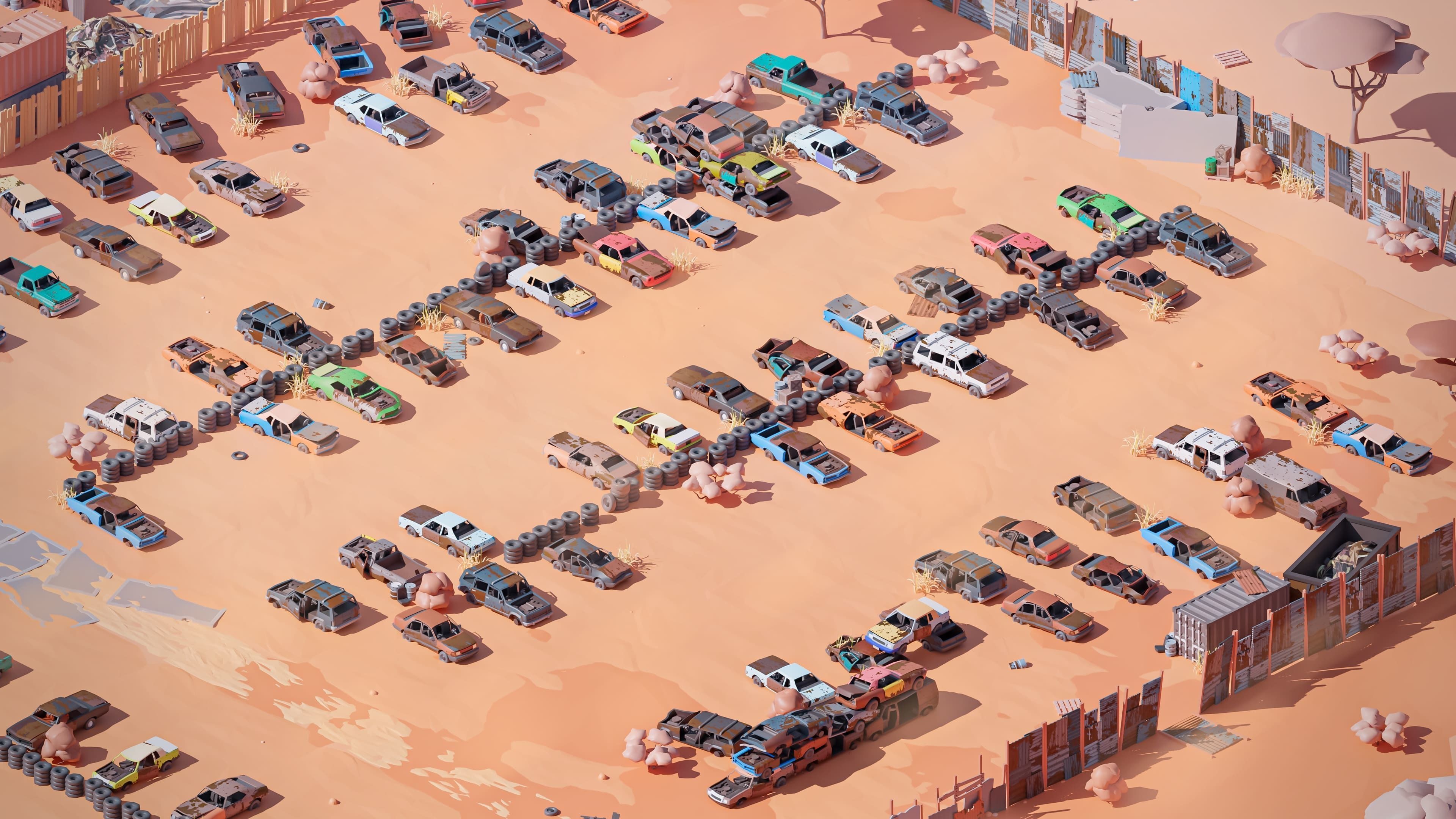 Junkyard Low-poly 3D model_33
