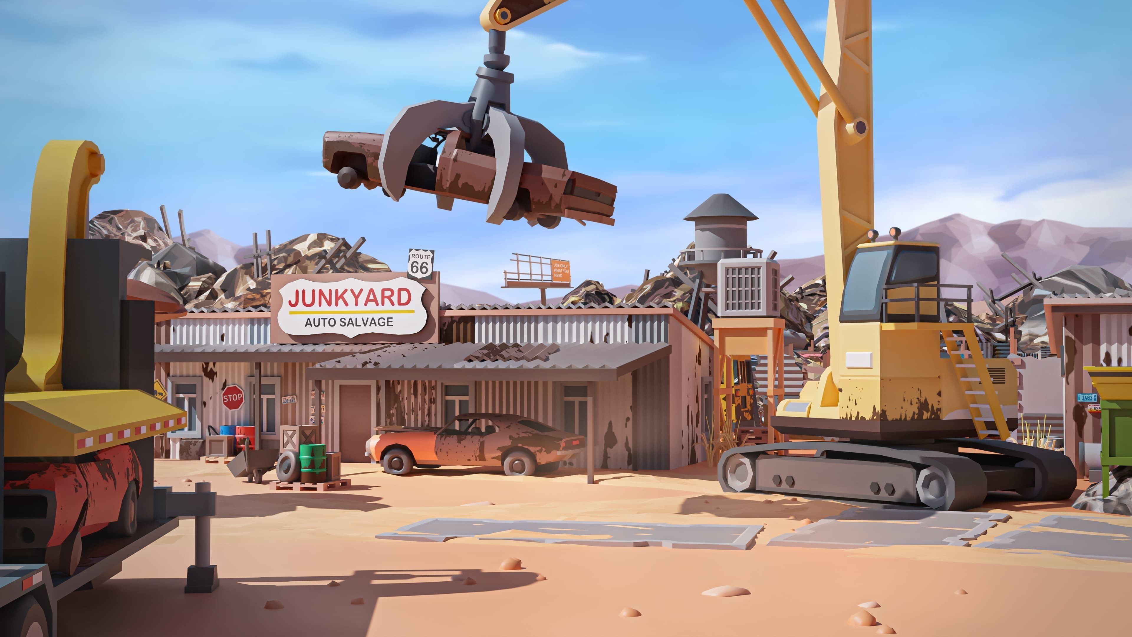 Junkyard Low-poly 3D model_10
