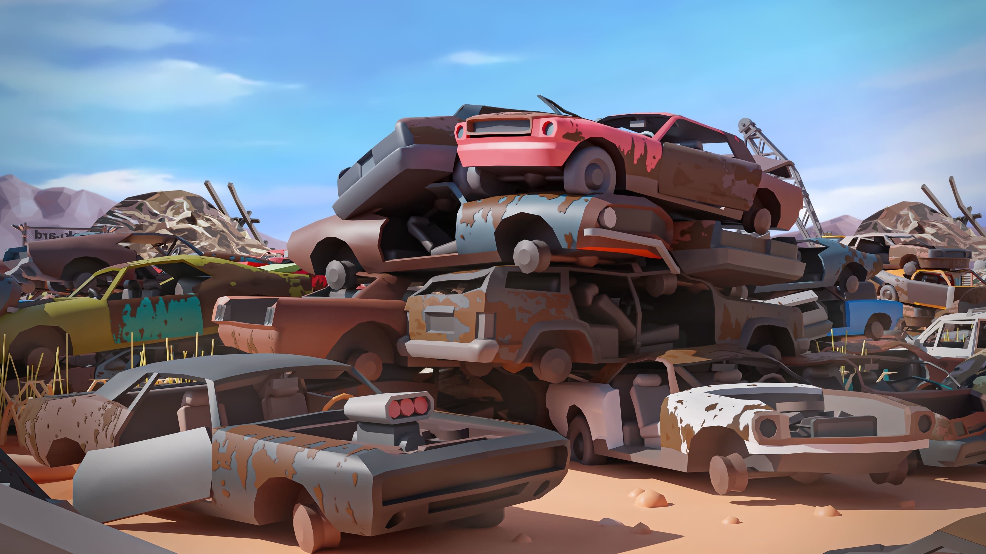 Junkyard Low-poly 3D model_3