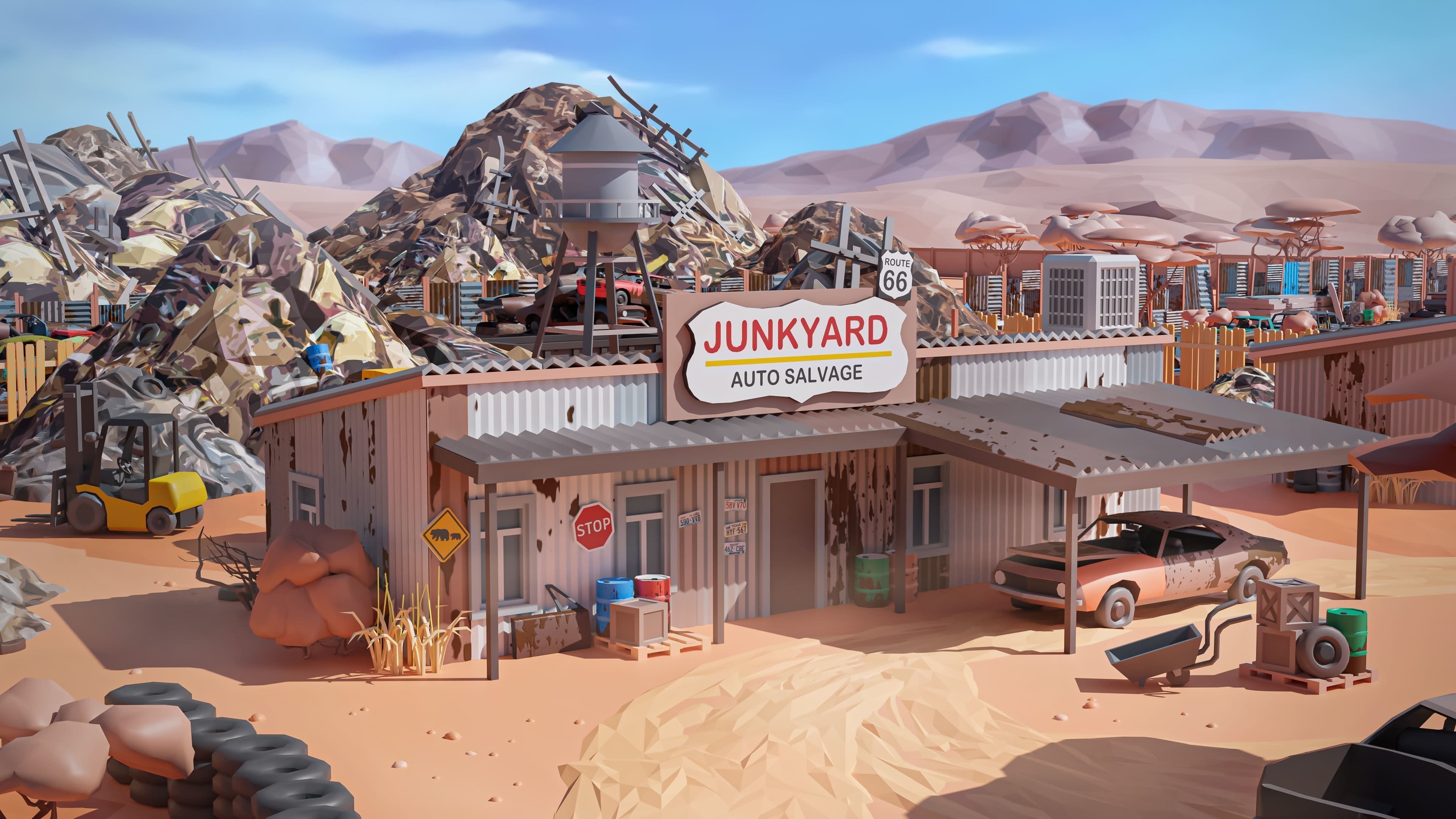 Junkyard Low-poly 3D model_5