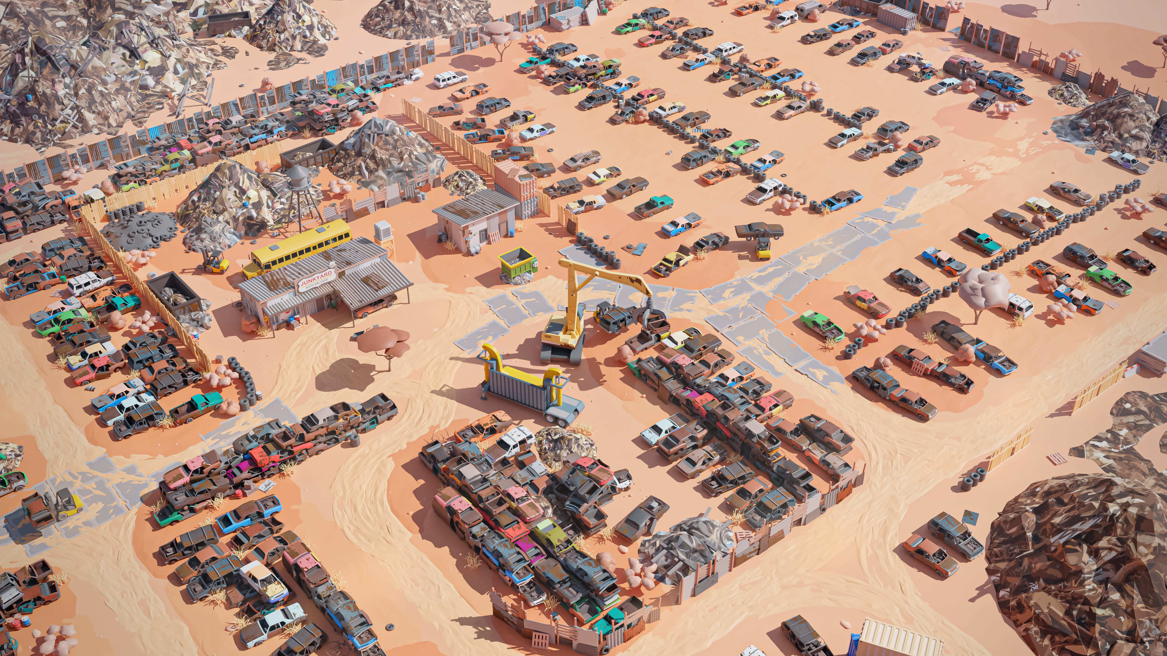 Junkyard Low-poly 3D model_28