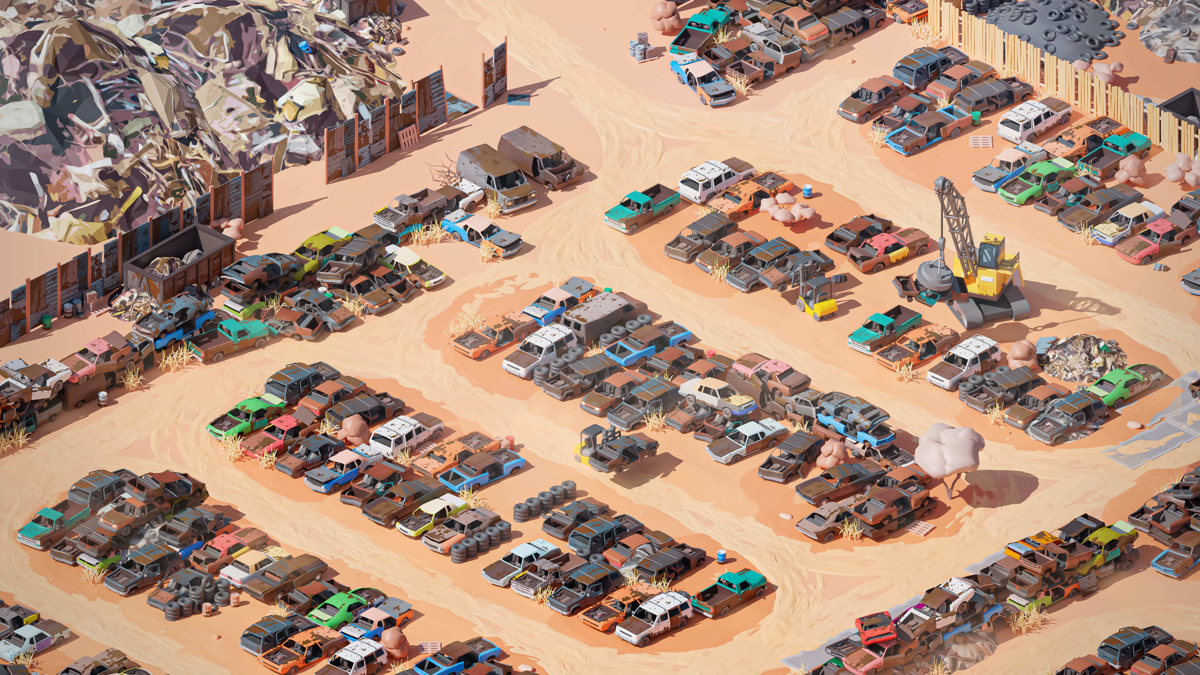 Junkyard Low-poly 3D model_35