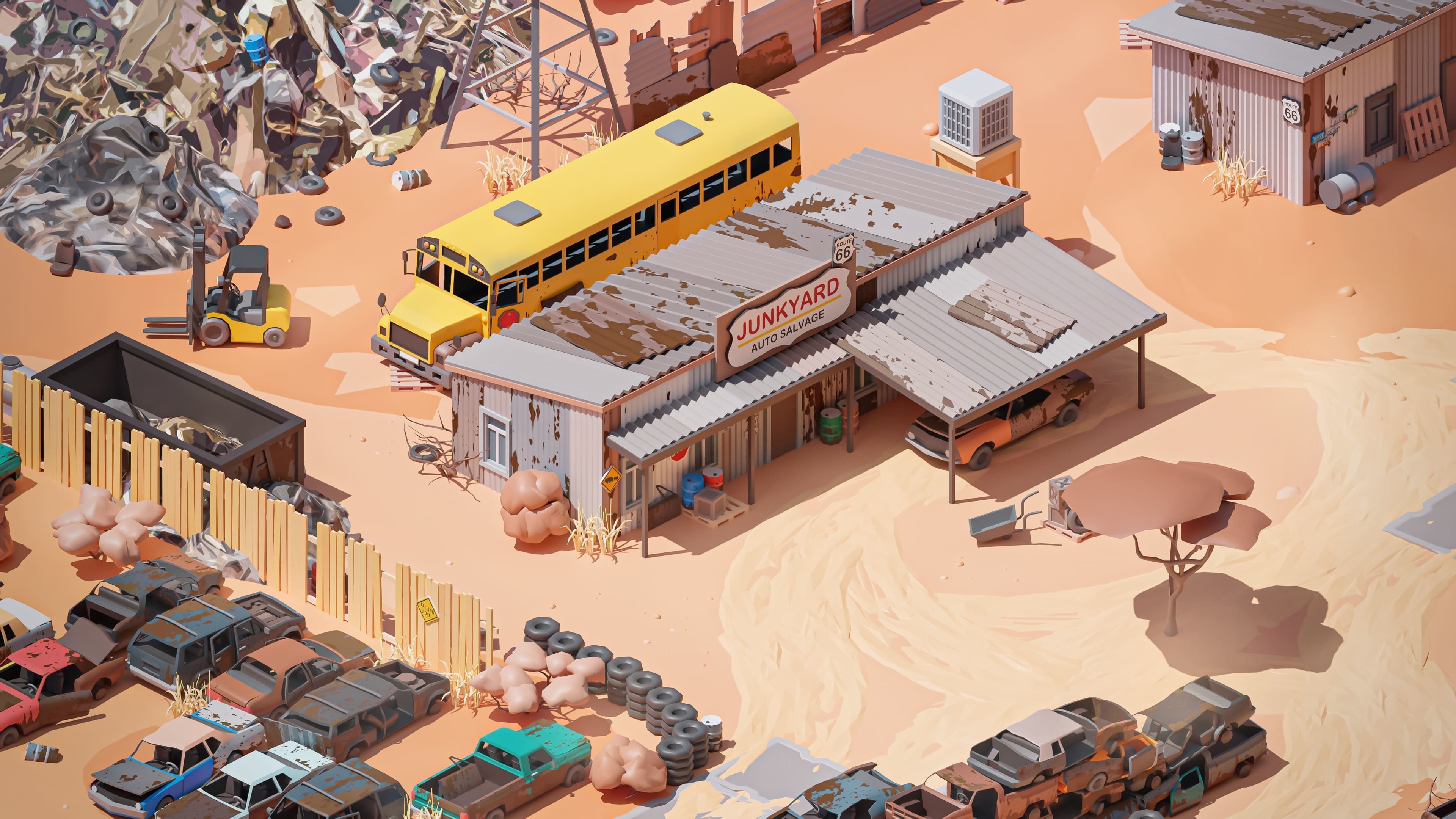 Junkyard Low-poly 3D model_17