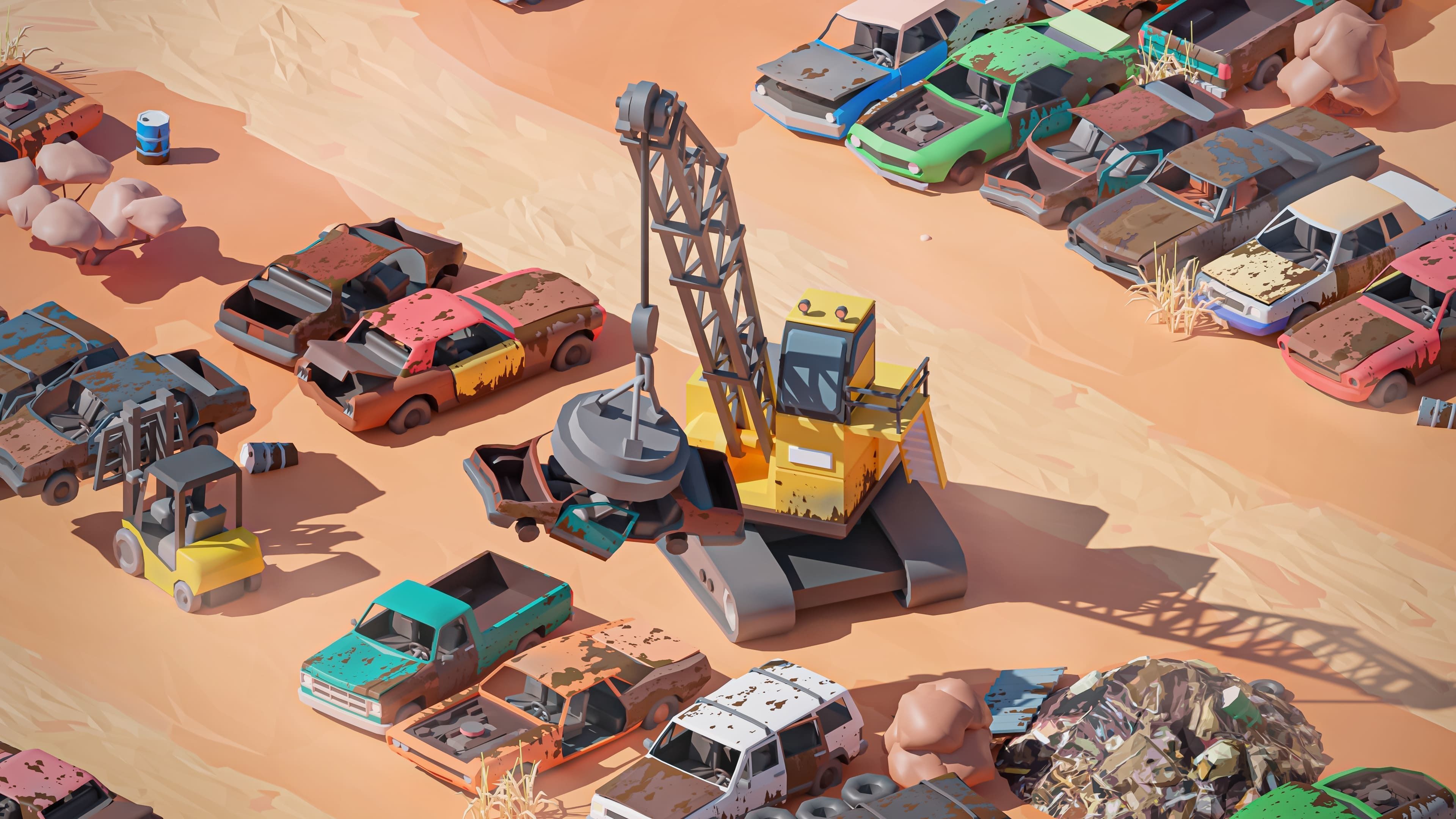 Junkyard Low-poly 3D model_26
