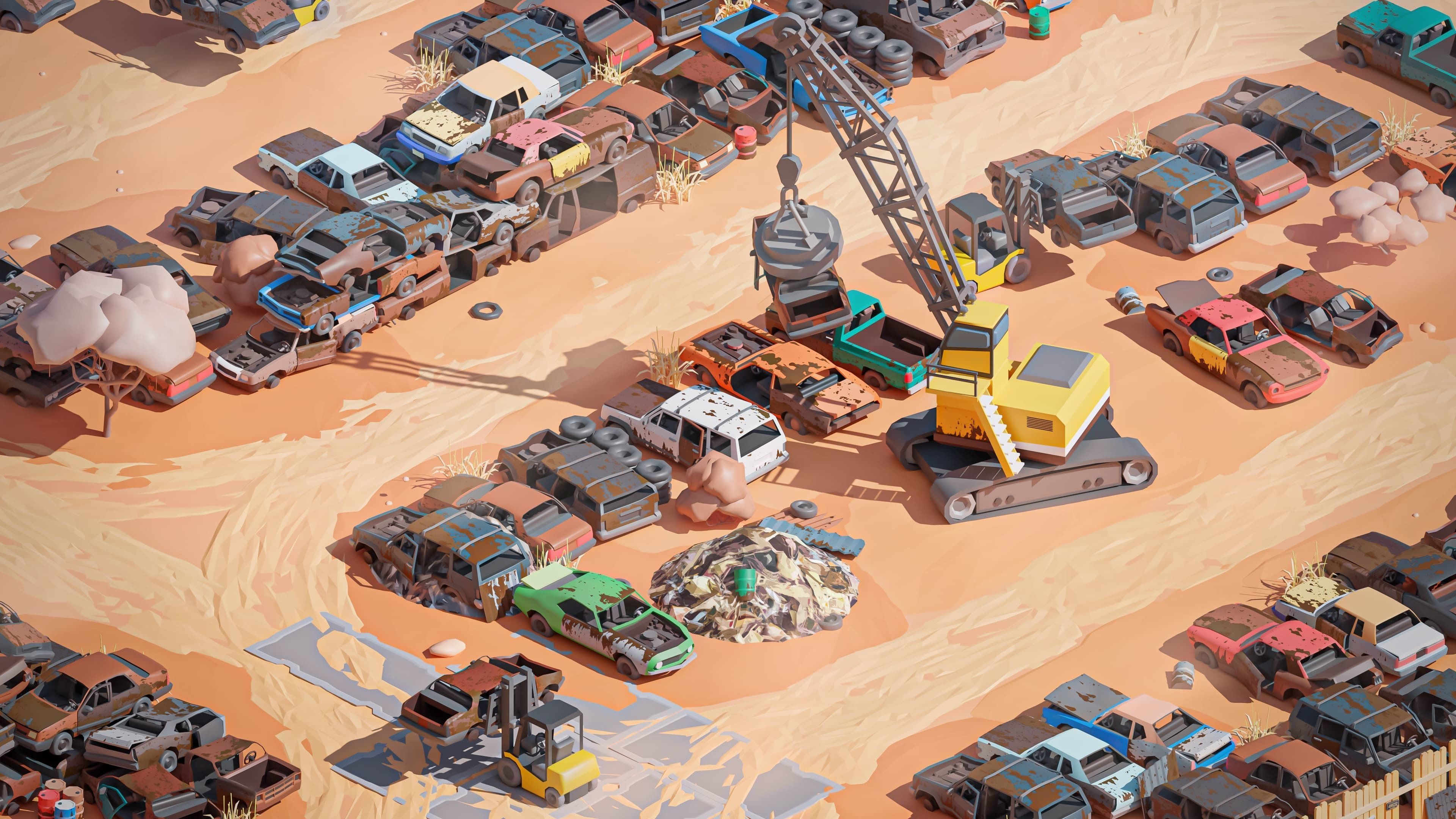 Junkyard Low-poly 3D model_36